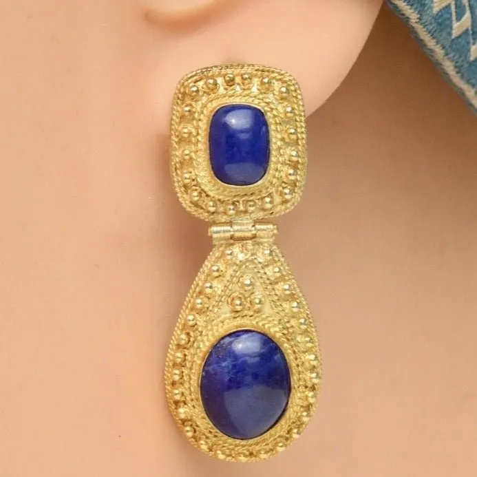 Malabar 14k Gold and Lapis Earrings