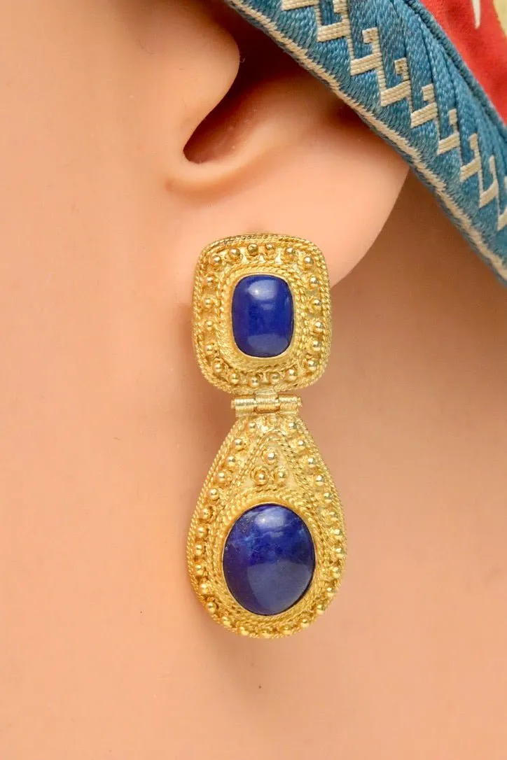 Malabar 14k Gold and Lapis Earrings