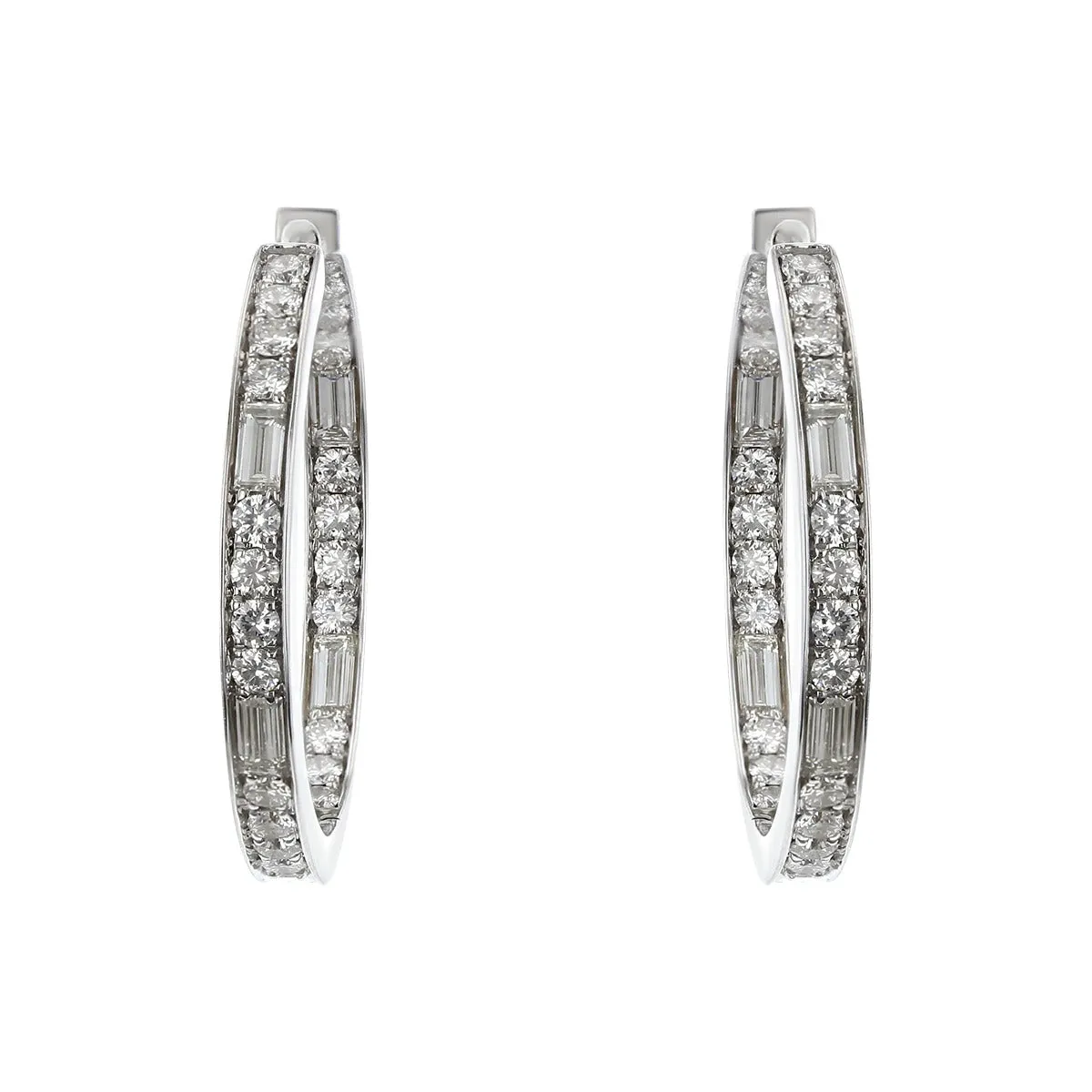 Maria Canale 18K Gold Diamond Inside-Out Hoop Earrings