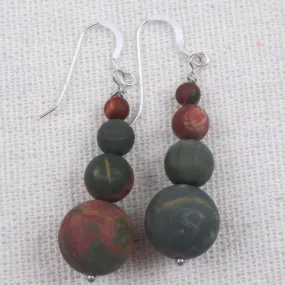 Matte Red Creek Jasper Gemstone Earrings