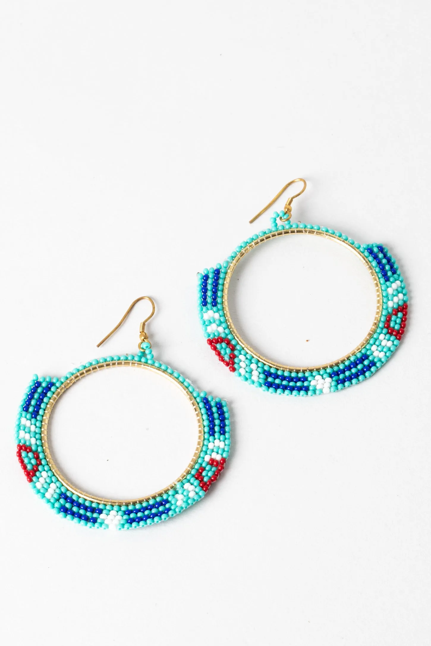 Medallion Magic Beaded Hoop Earrings