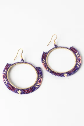 Medallion Magic Beaded Hoop Earrings