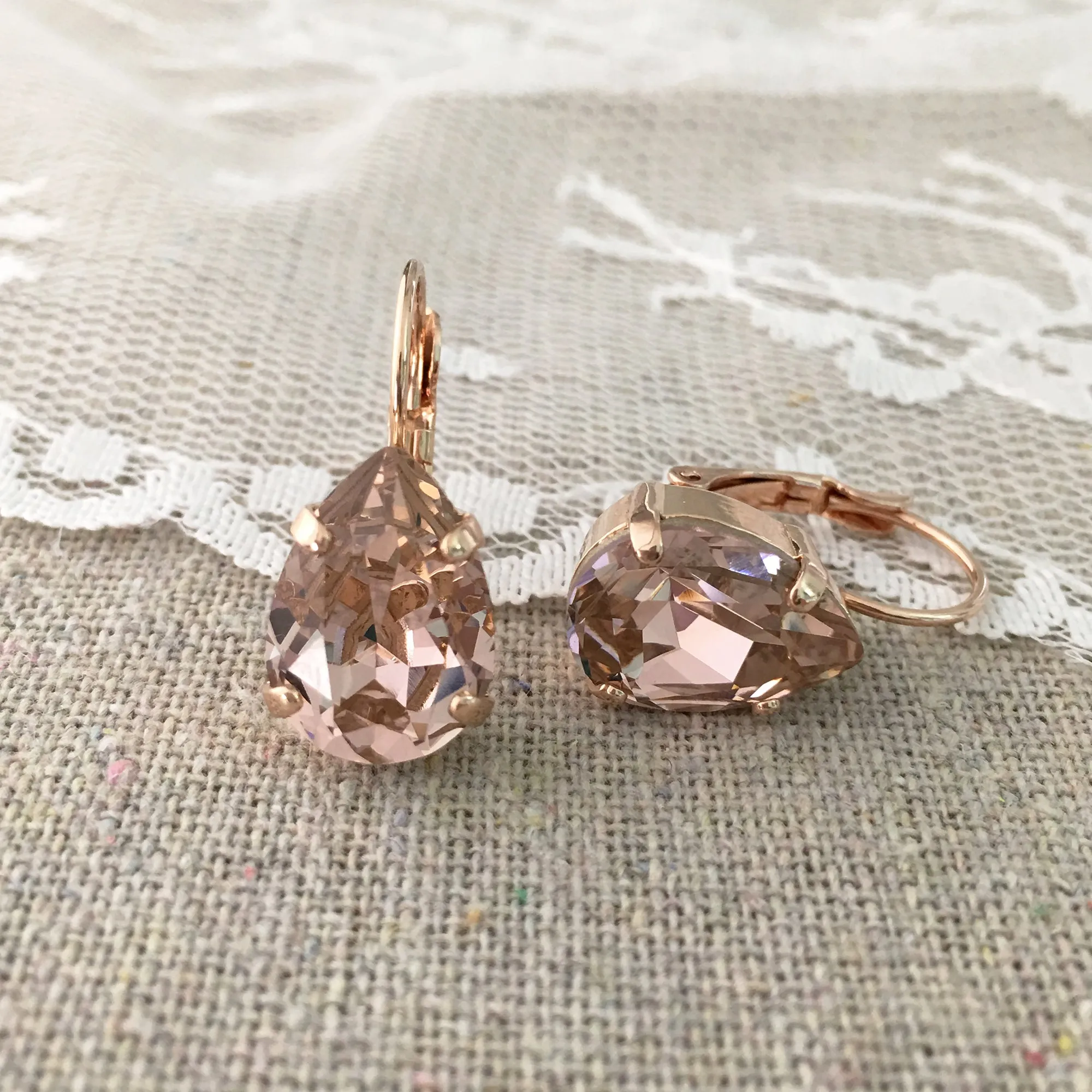 Medium Pear Leverback Earrings