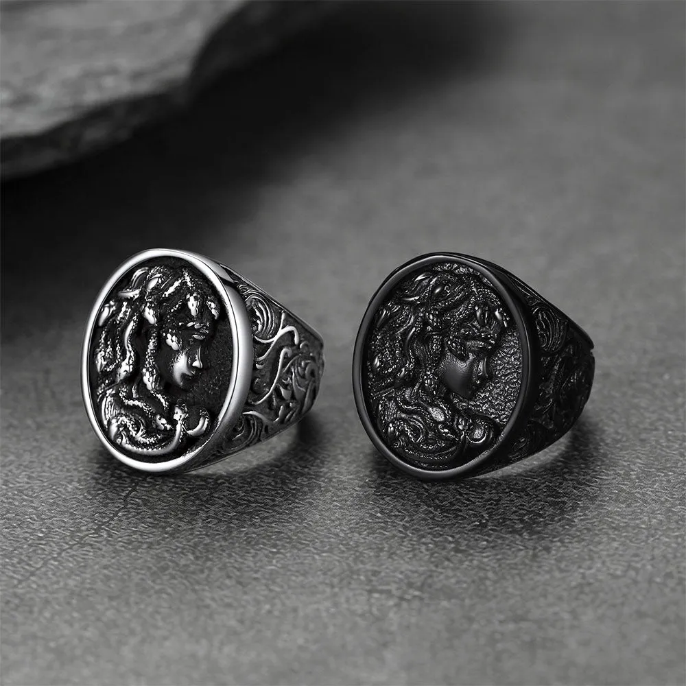 Medusa Snake Hair Ring Greek Mythology Signet Ring