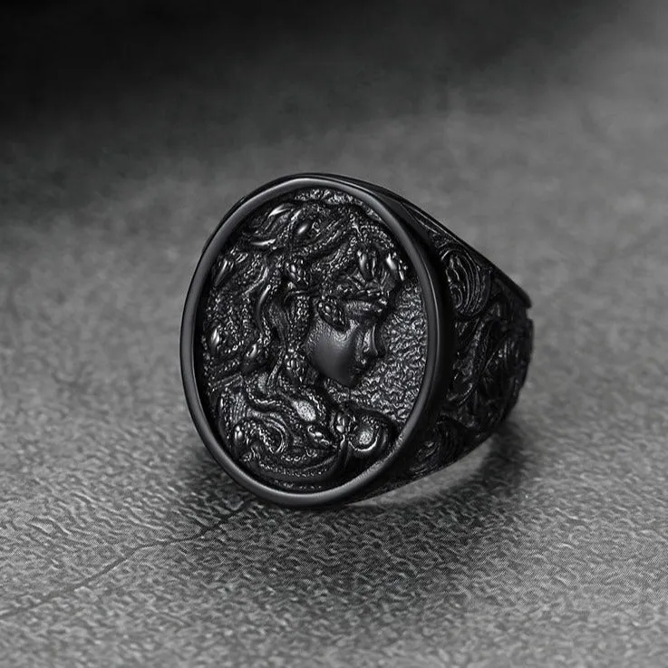 Medusa Snake Hair Ring Greek Mythology Signet Ring