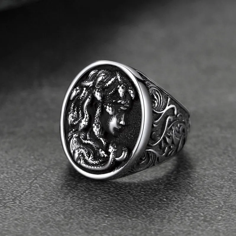 Medusa Snake Hair Ring Greek Mythology Signet Ring