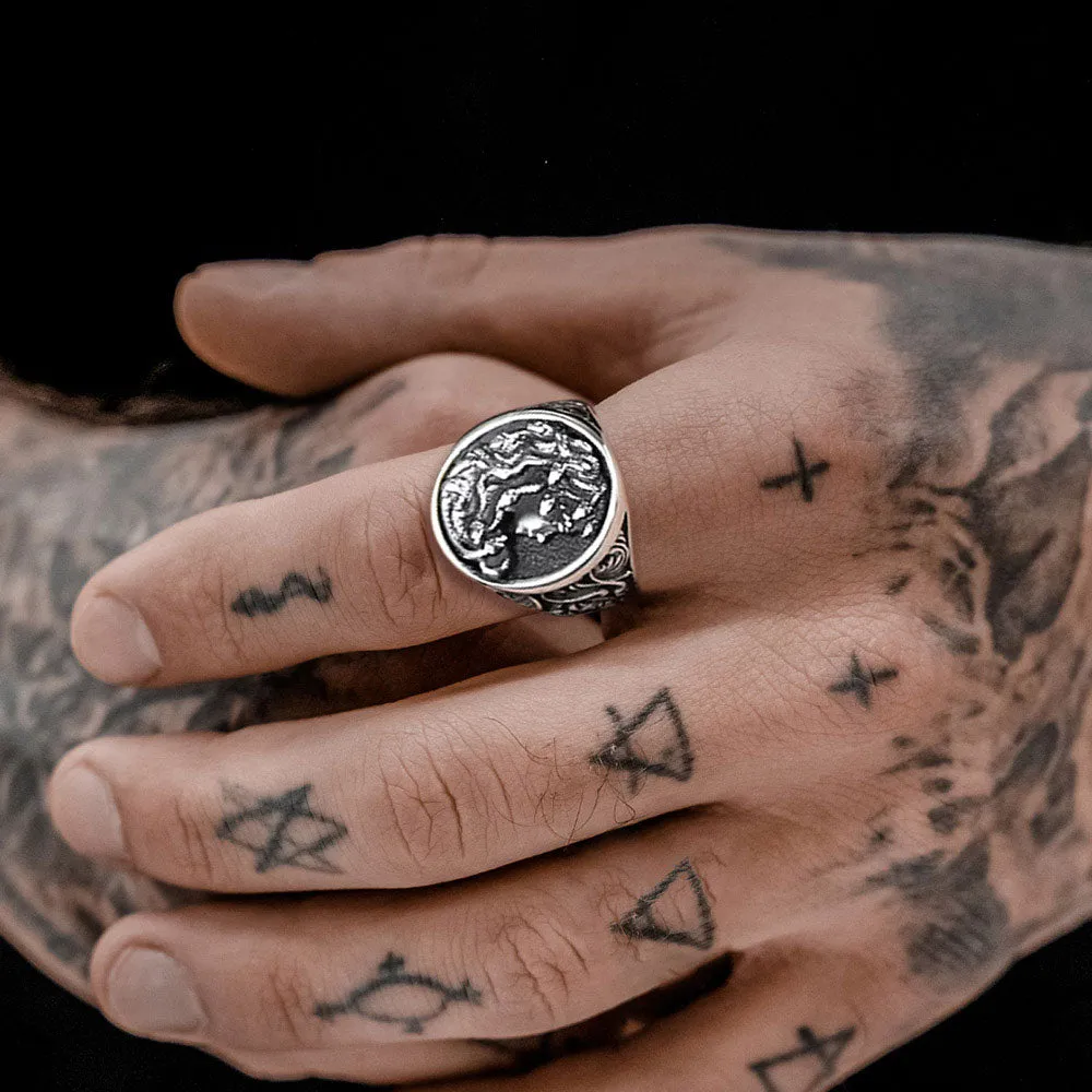 Medusa Snake Hair Ring Greek Mythology Signet Ring