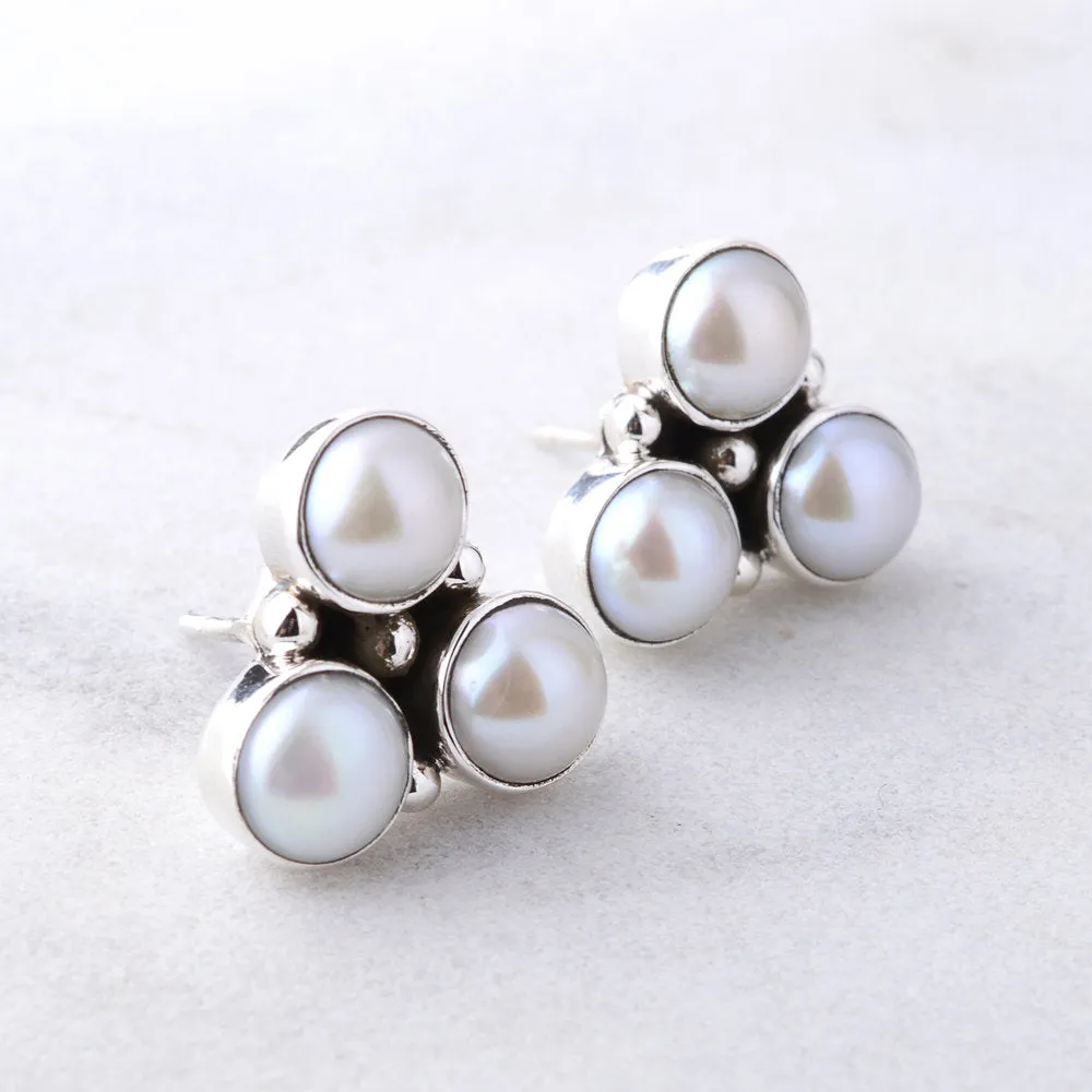 Michelle Cultured Pearl Studs, Sterling Silver