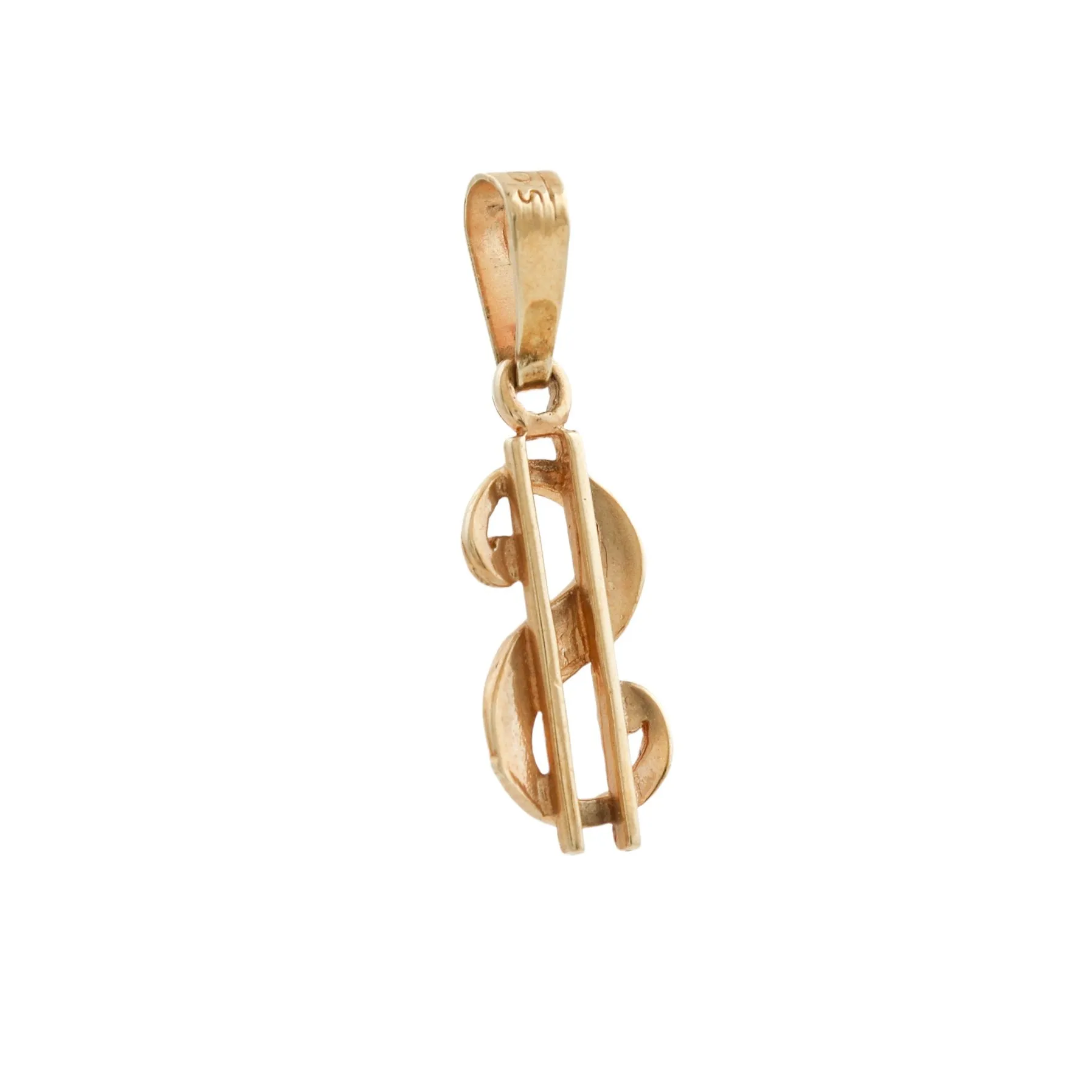 Micro 10k Gold x Dollar Sign Charm Pendant