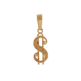 Micro 10k Gold x Dollar Sign Charm Pendant