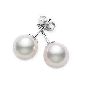 Mikimoto 18K White Gold 7.5mm Pearl Stud Earrings