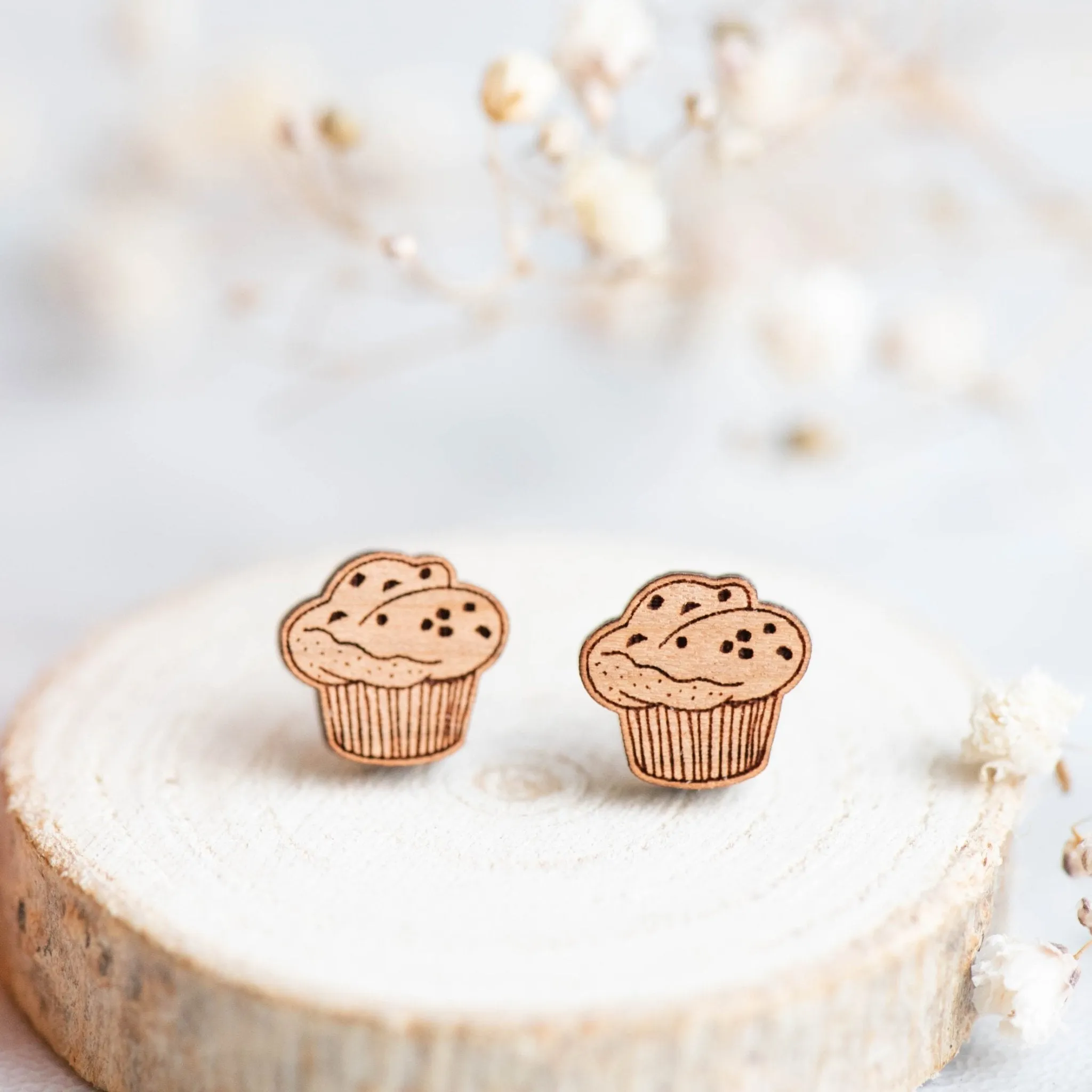 Muffin Wooden Earrings - ET15106