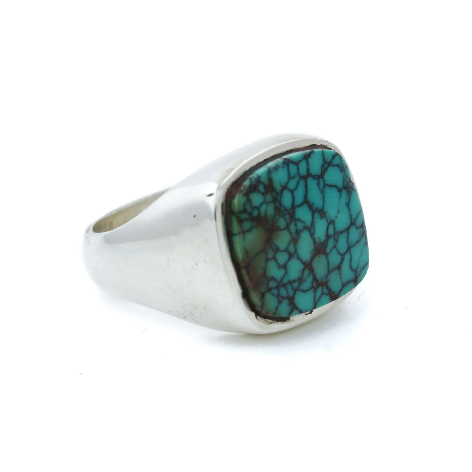 Natural Hubei Turquoise Inlay Ring