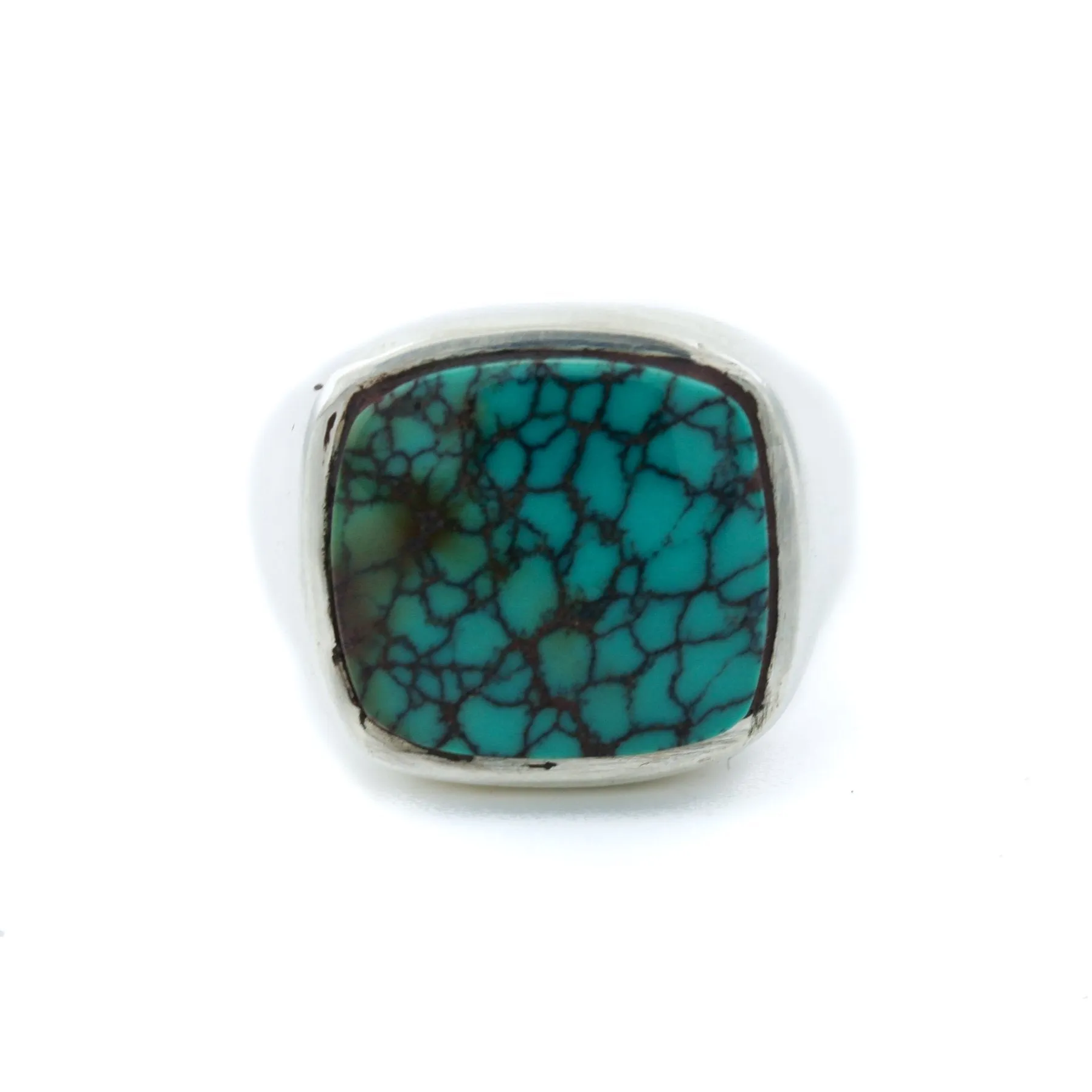 Natural Hubei Turquoise Inlay Ring