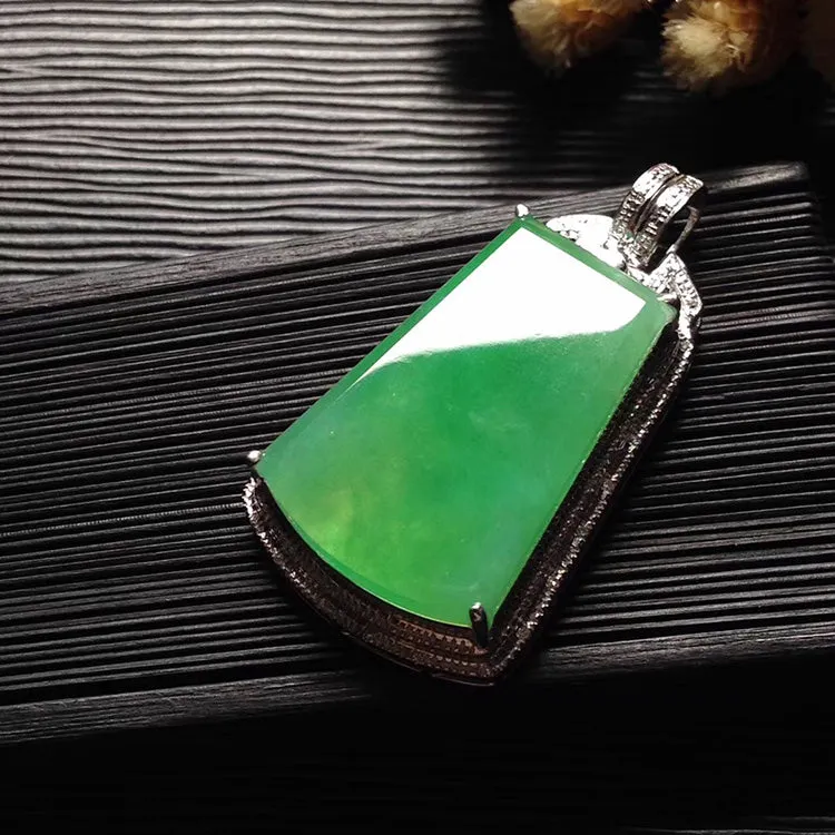 Natural Jade Pendant Jadeite Gold Pendant PT522