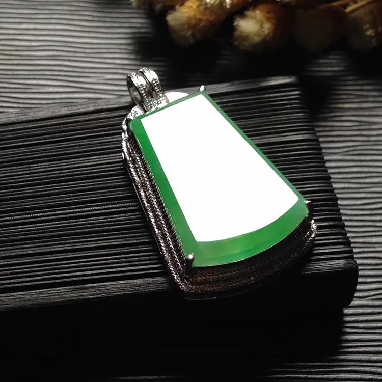 Natural Jade Pendant Jadeite Gold Pendant PT522