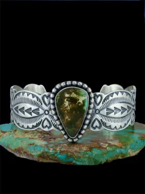 Navajo Natural Royston Turquoise Sterling Silver Cuff Bracelet