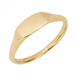 Navette Yellow Gold Signet Ring GR600