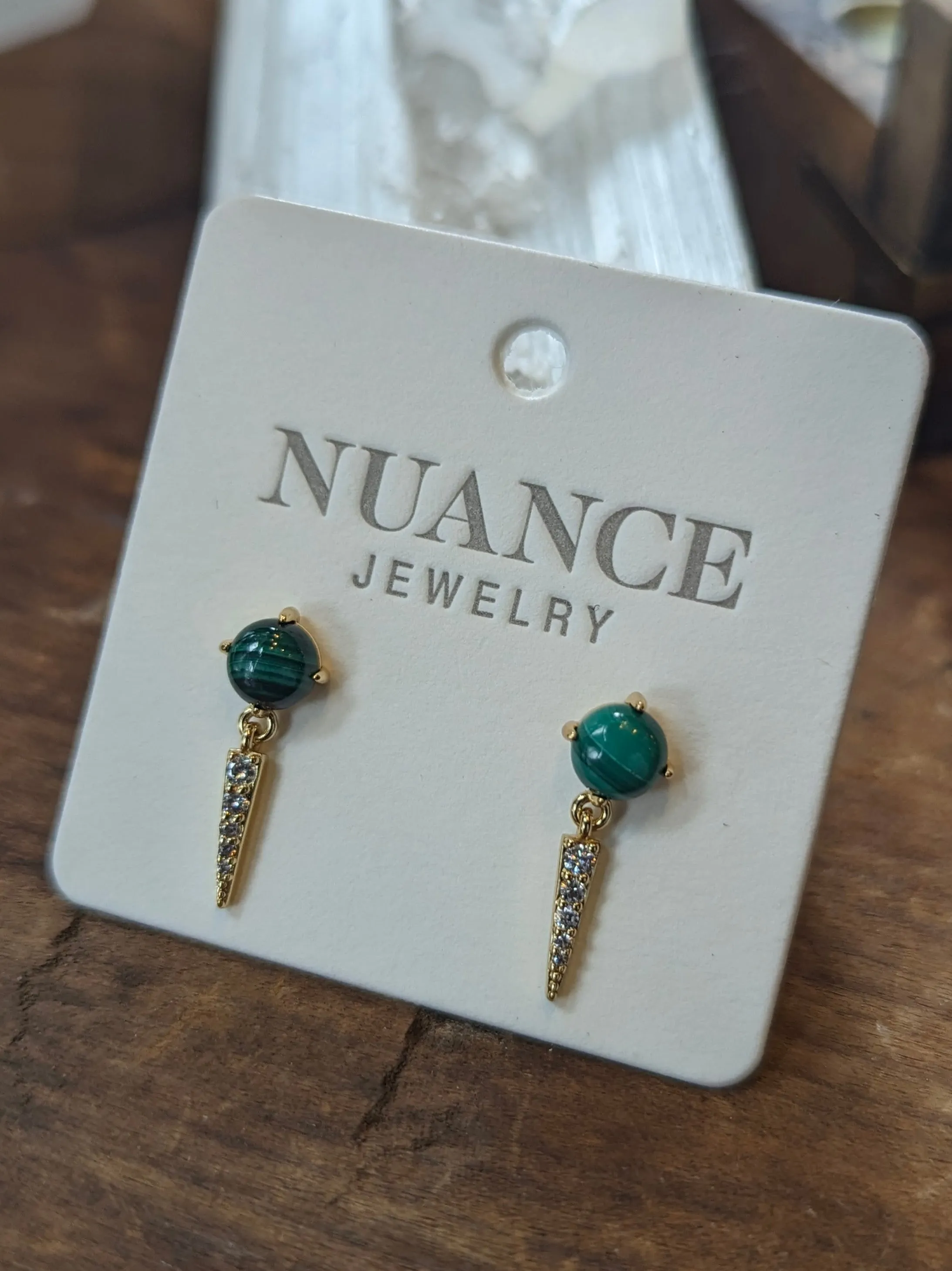 Nuance Stone Spear Earrings