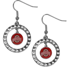 Ohio St. Buckeyes Rhinestone Hoop Earrings