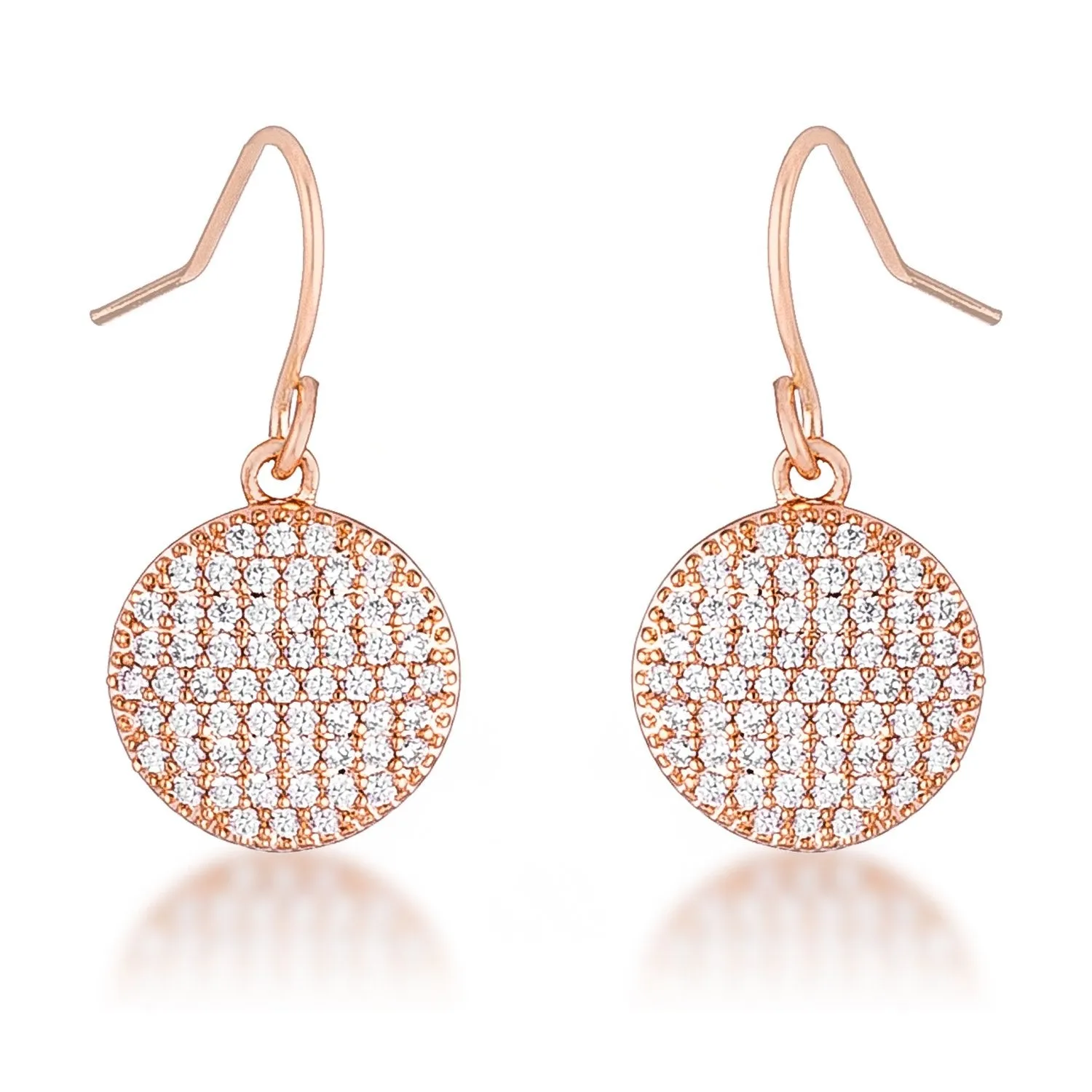 Olva CZ Disk Rose Gold Earrings | 0.6ct