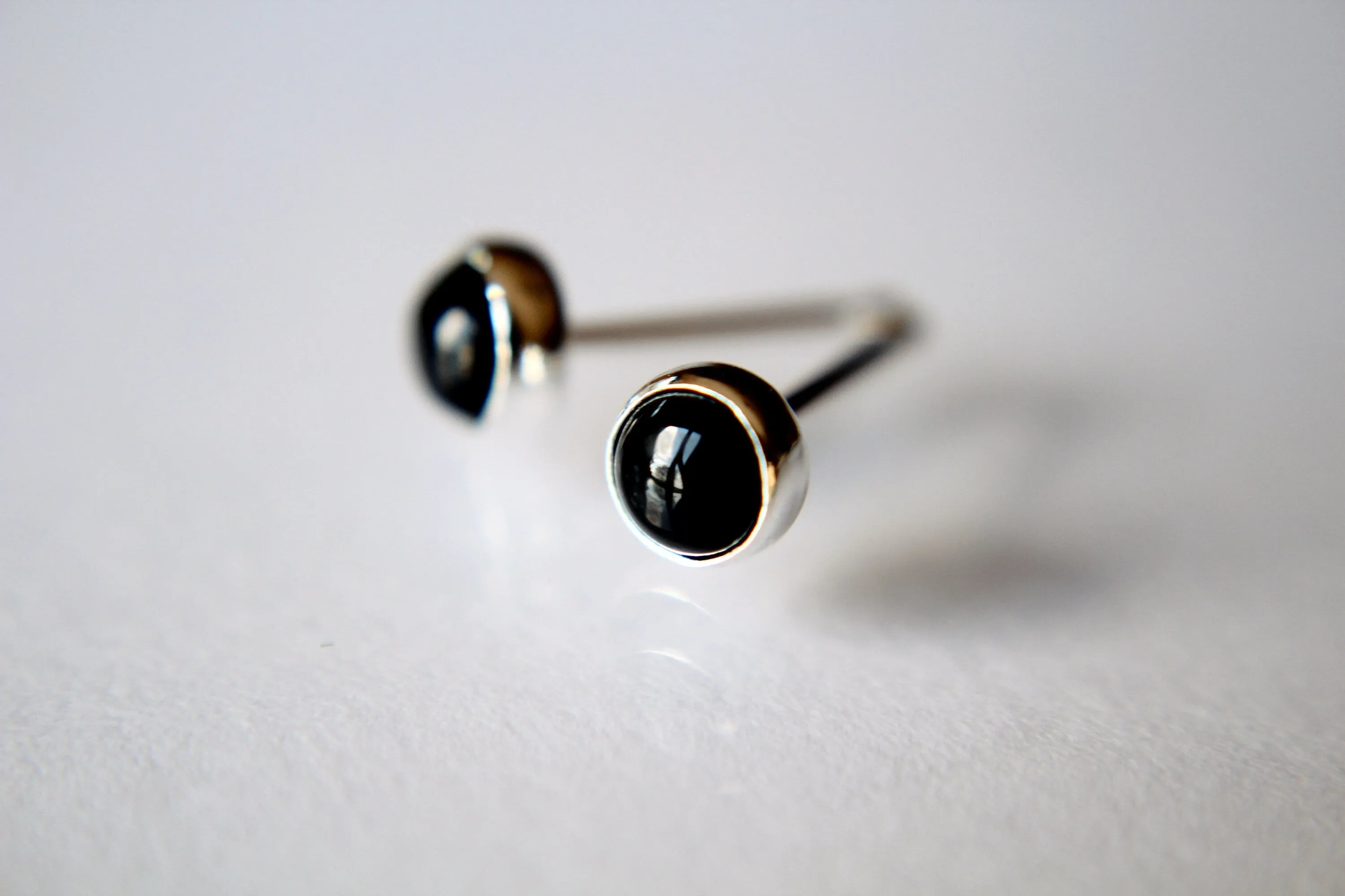 Onyx Earrings, Gemstone Earrings, Sterling Earrings, Post Earrings, Onyx Post Earrings, Small Black Earrings, Minimalist Earrings, Gift