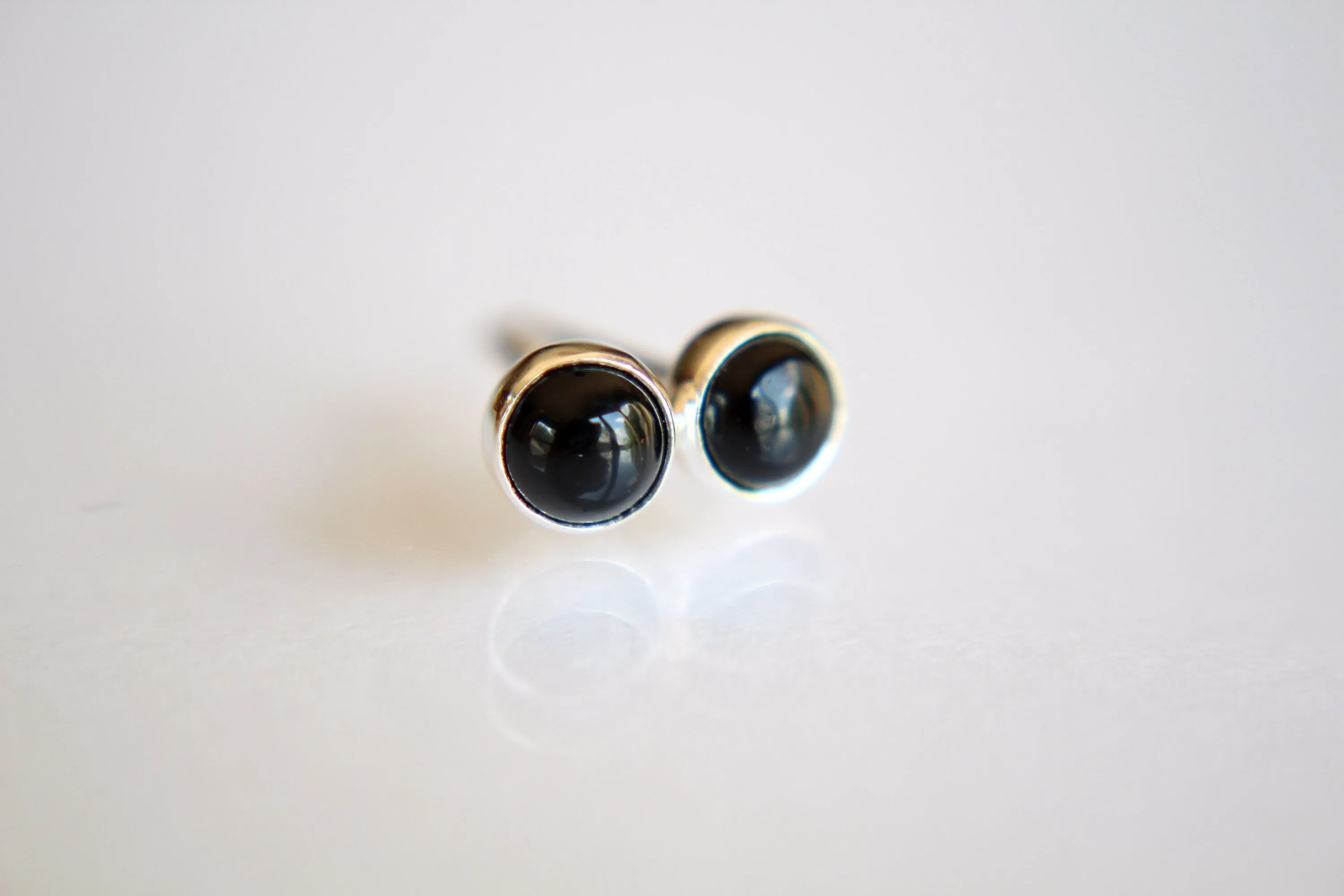 Onyx Earrings, Gemstone Earrings, Sterling Earrings, Post Earrings, Onyx Post Earrings, Small Black Earrings, Minimalist Earrings, Gift