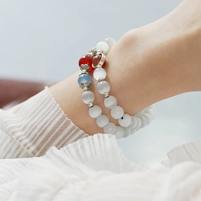 Opal and Agate Sterling Silver Bracelet - Fortune's Favor Collection