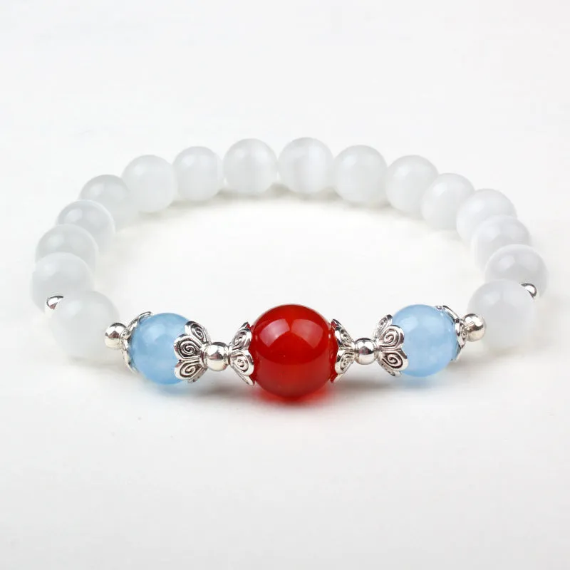 Opal and Agate Sterling Silver Bracelet - Fortune's Favor Collection