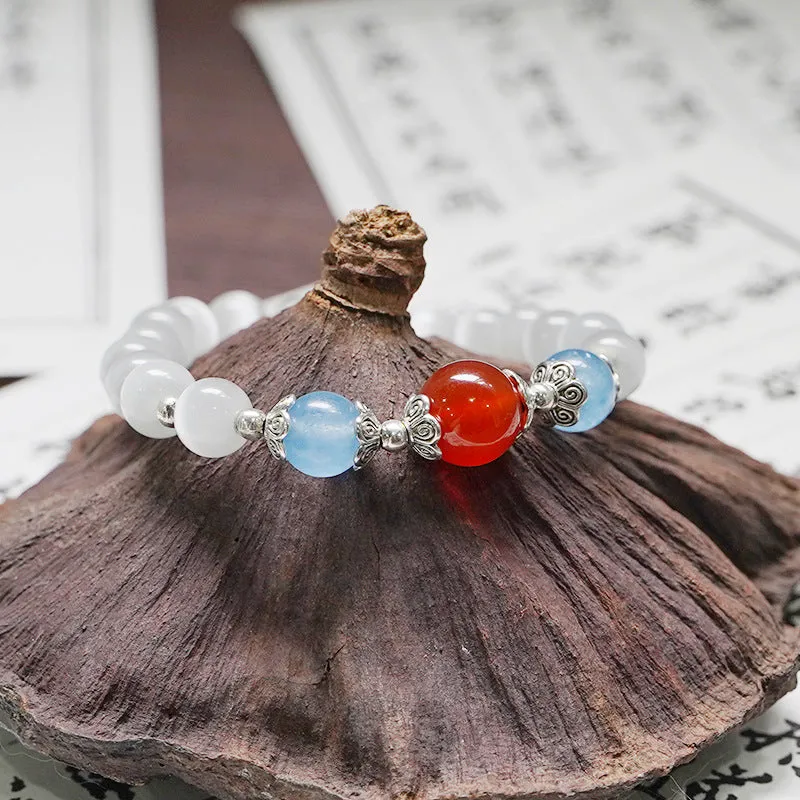 Opal and Agate Sterling Silver Bracelet - Fortune's Favor Collection