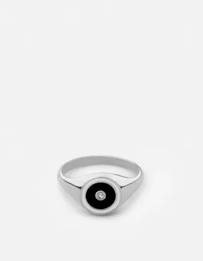 Opus Sapphire Ring, Sterling Silver/Black