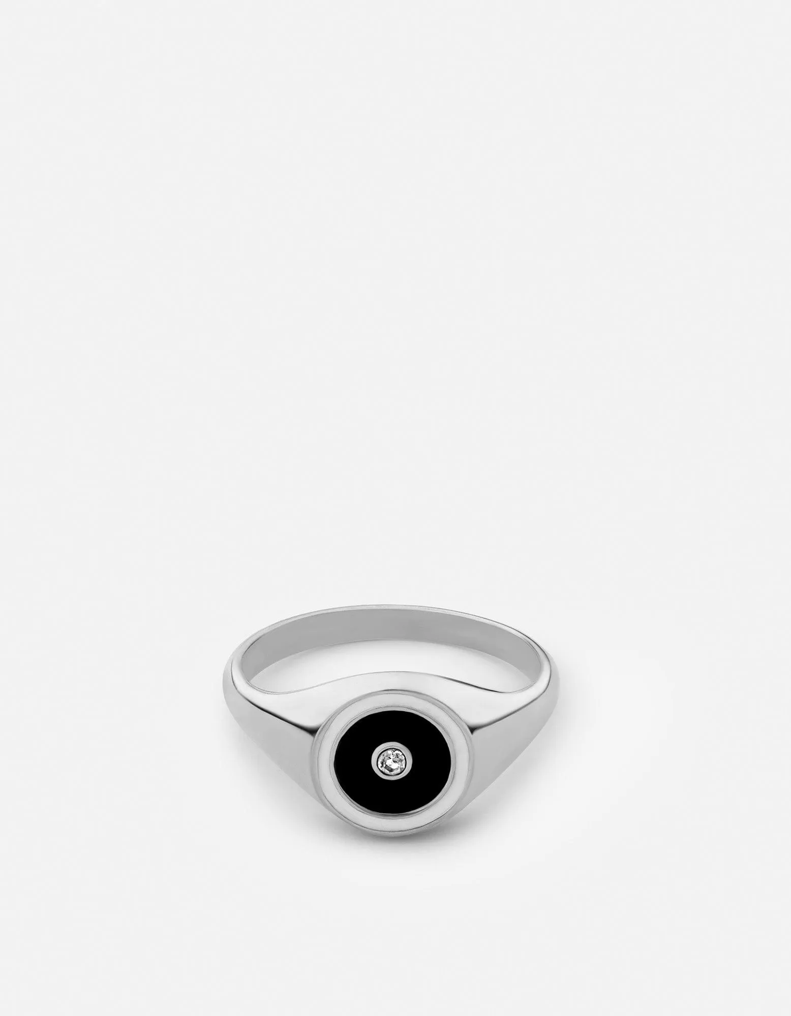 Opus Sapphire Ring, Sterling Silver/Black