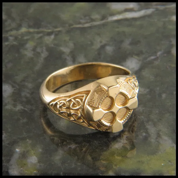 Ornate Celtic Cross Ring in Gold