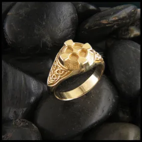 Ornate Celtic Cross Ring in Gold