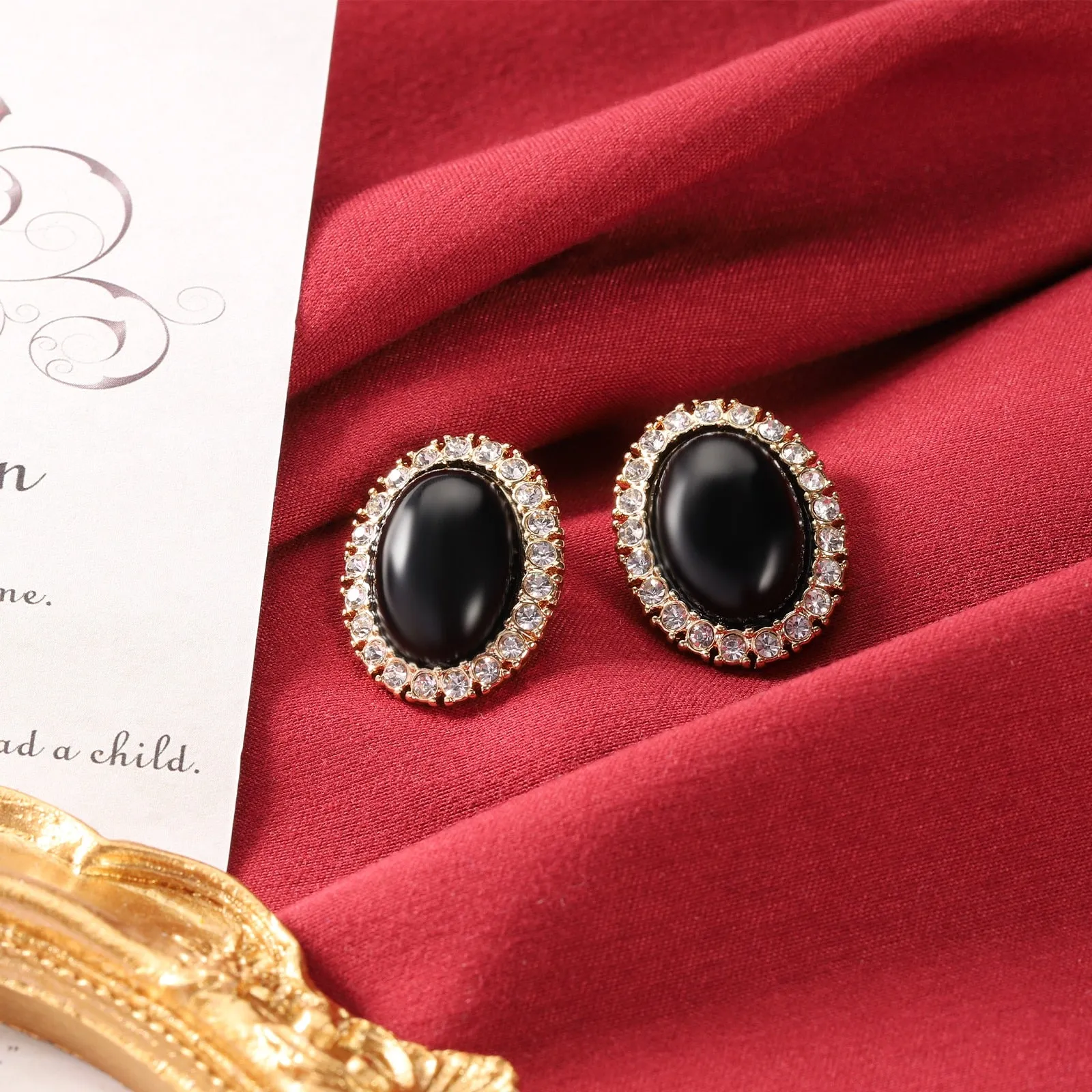 Oval Earrings S925 Rhinestone