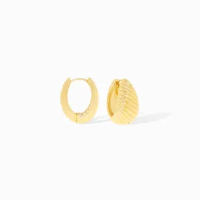 oval ribbed hinge closure earring