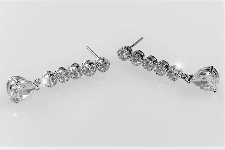 Paige Pear Drop Linear Earrings | 2.5ct