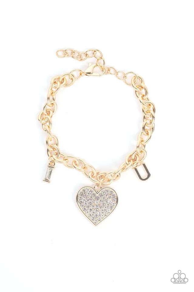 Paparazzi Bracelet ~ Declaration of Love - Gold