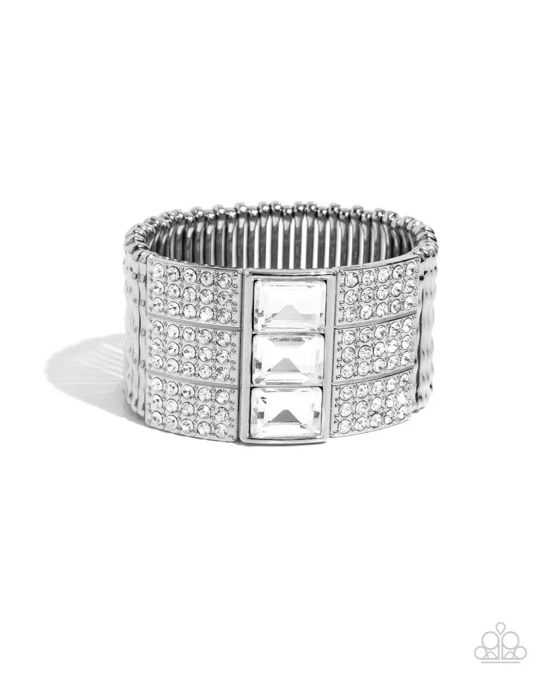 Paparazzi Bracelet ~ Dramatic Diva - White