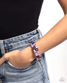 Paparazzi Bracelet ~ Scattered Showcase - Purple