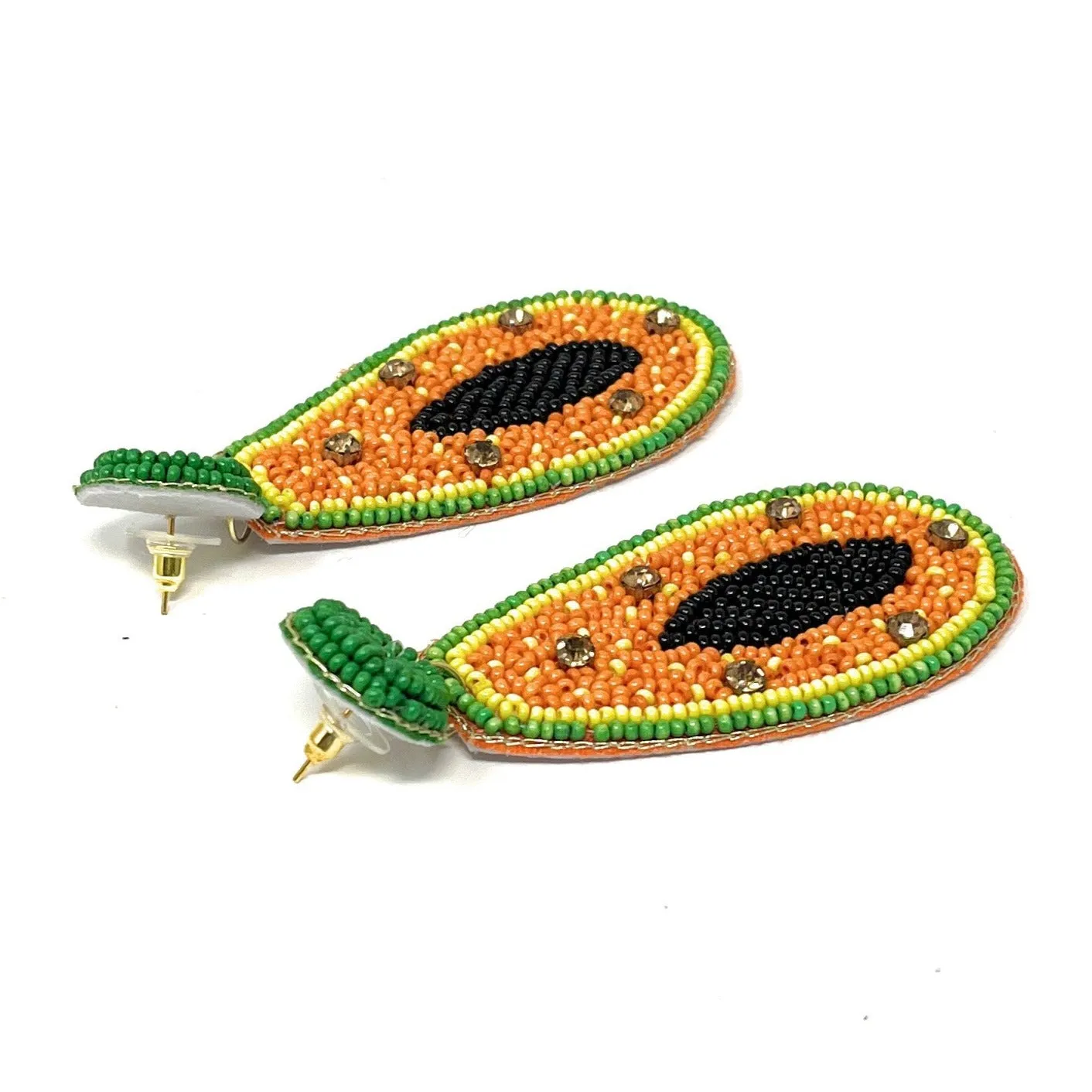 Papaya Beaded Earrings