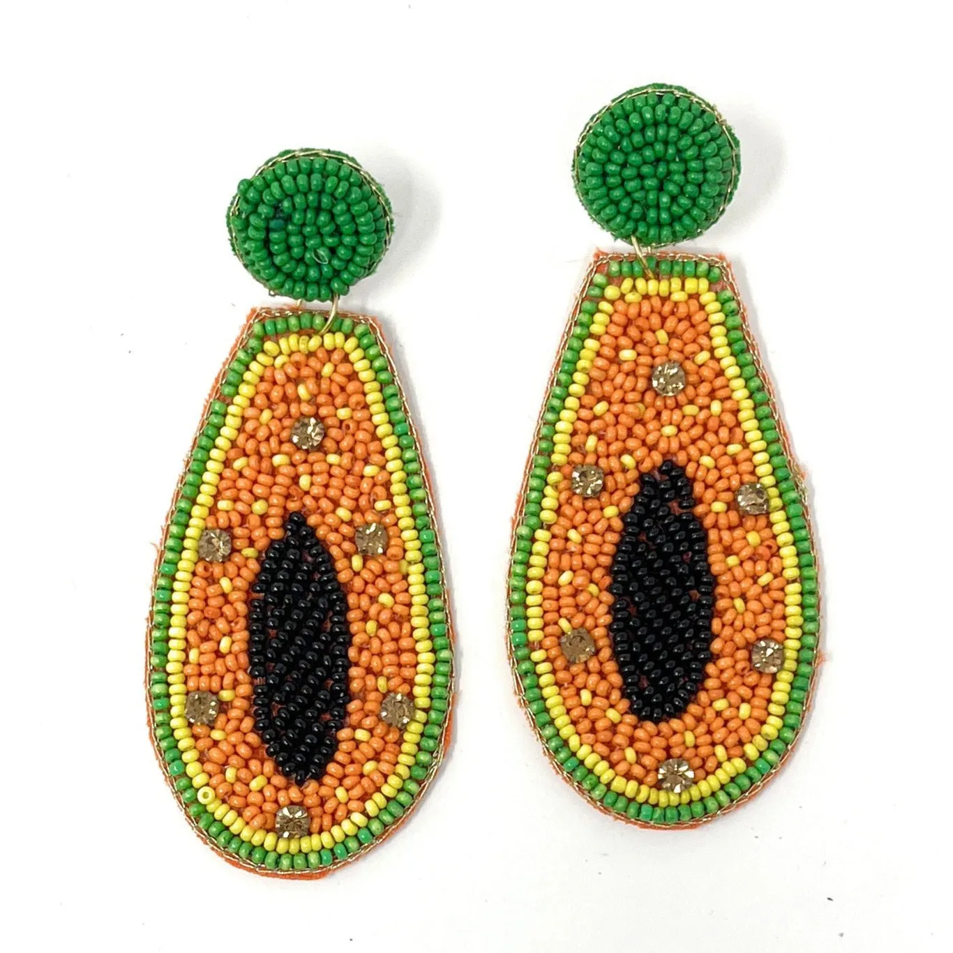 Papaya Beaded Earrings