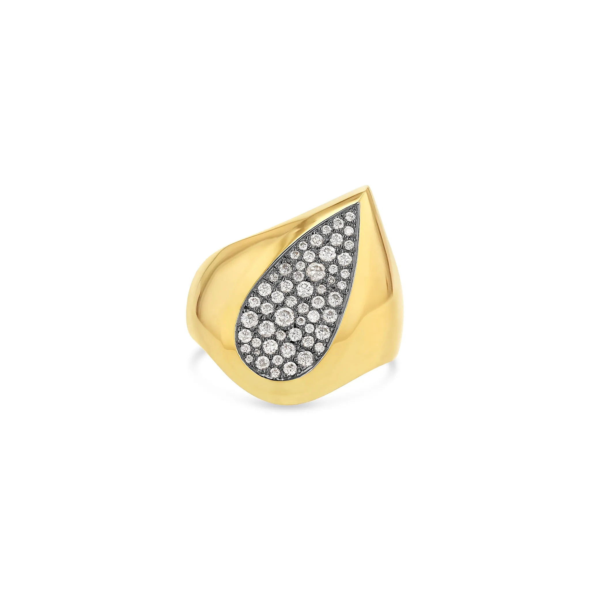 Pear Galaxy Signet Ring (Black)