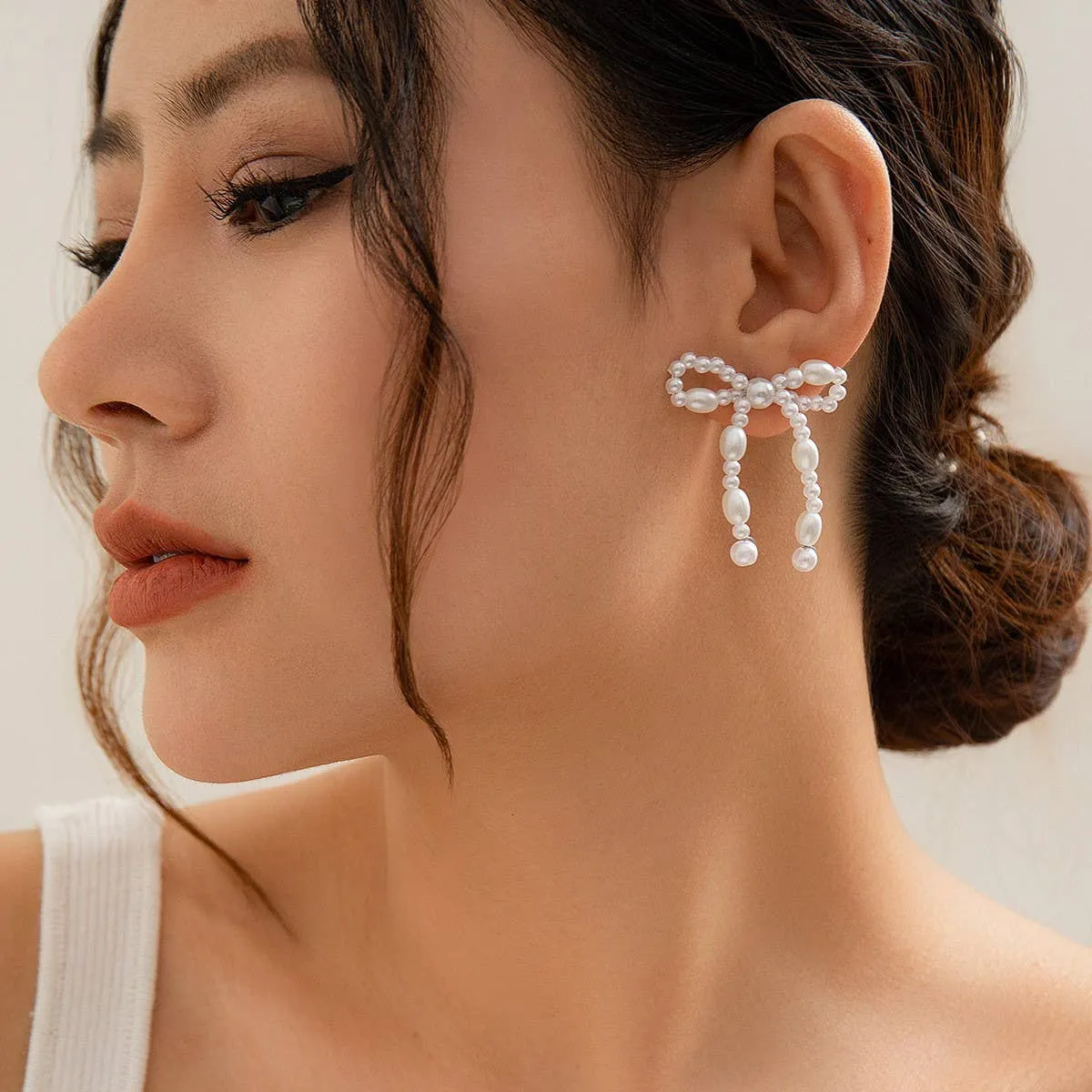 Pearl Bow Earrings