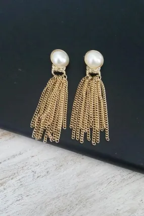 PEARL FRINGE EARRINGS