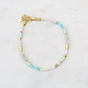 Pearl Labradorite Chrysocolla & Opalite Bracelet