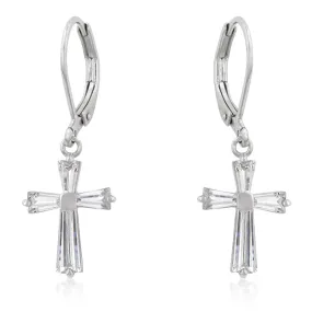 Perry CZ Cross Drop Earrings | 1.5ct