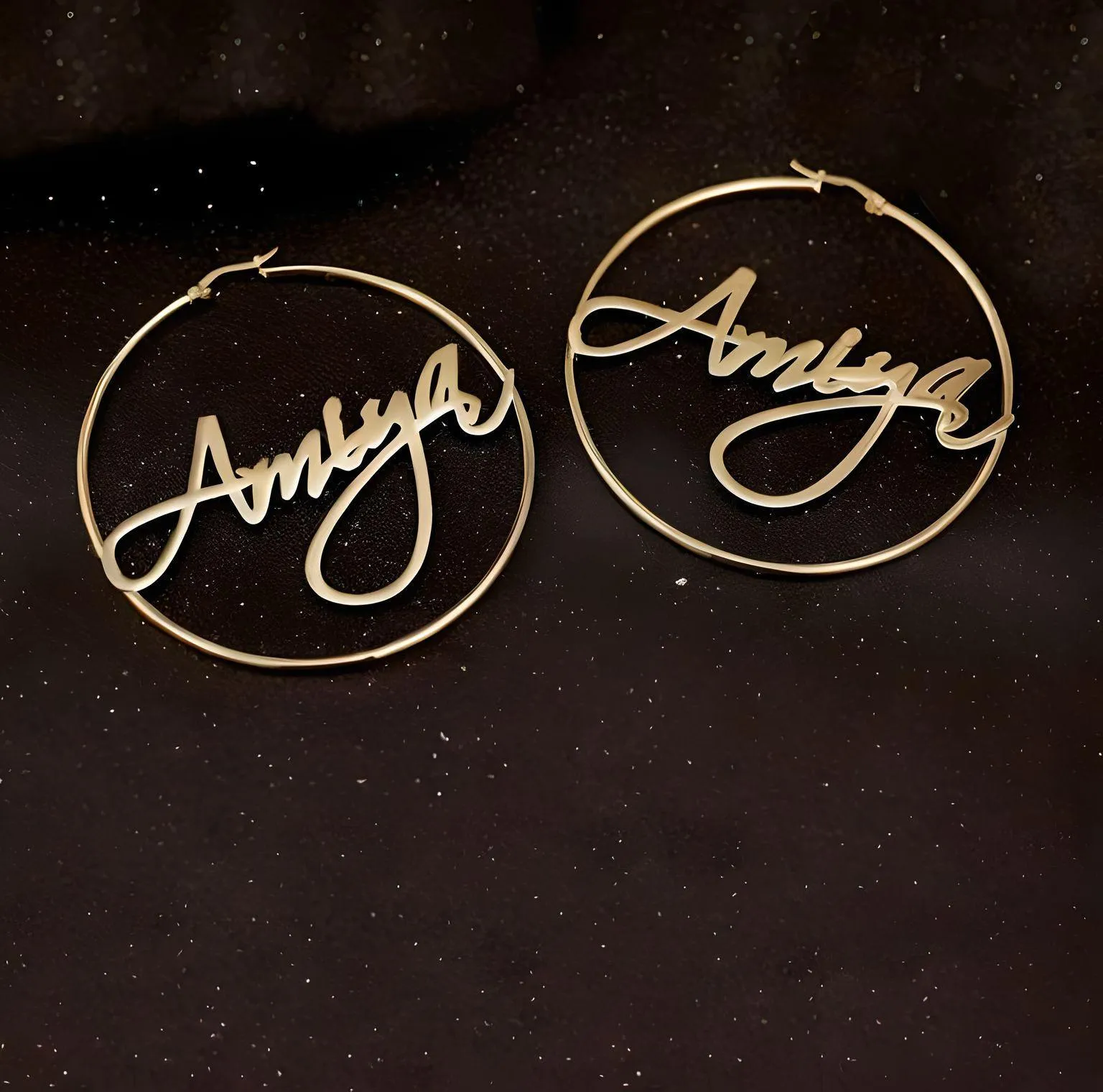 Personalized Earrings Custom Name Hoop Earrings For Women