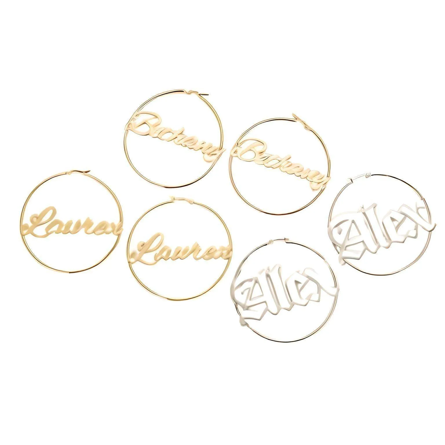 Personalized Earrings Custom Name Hoop Earrings For Women