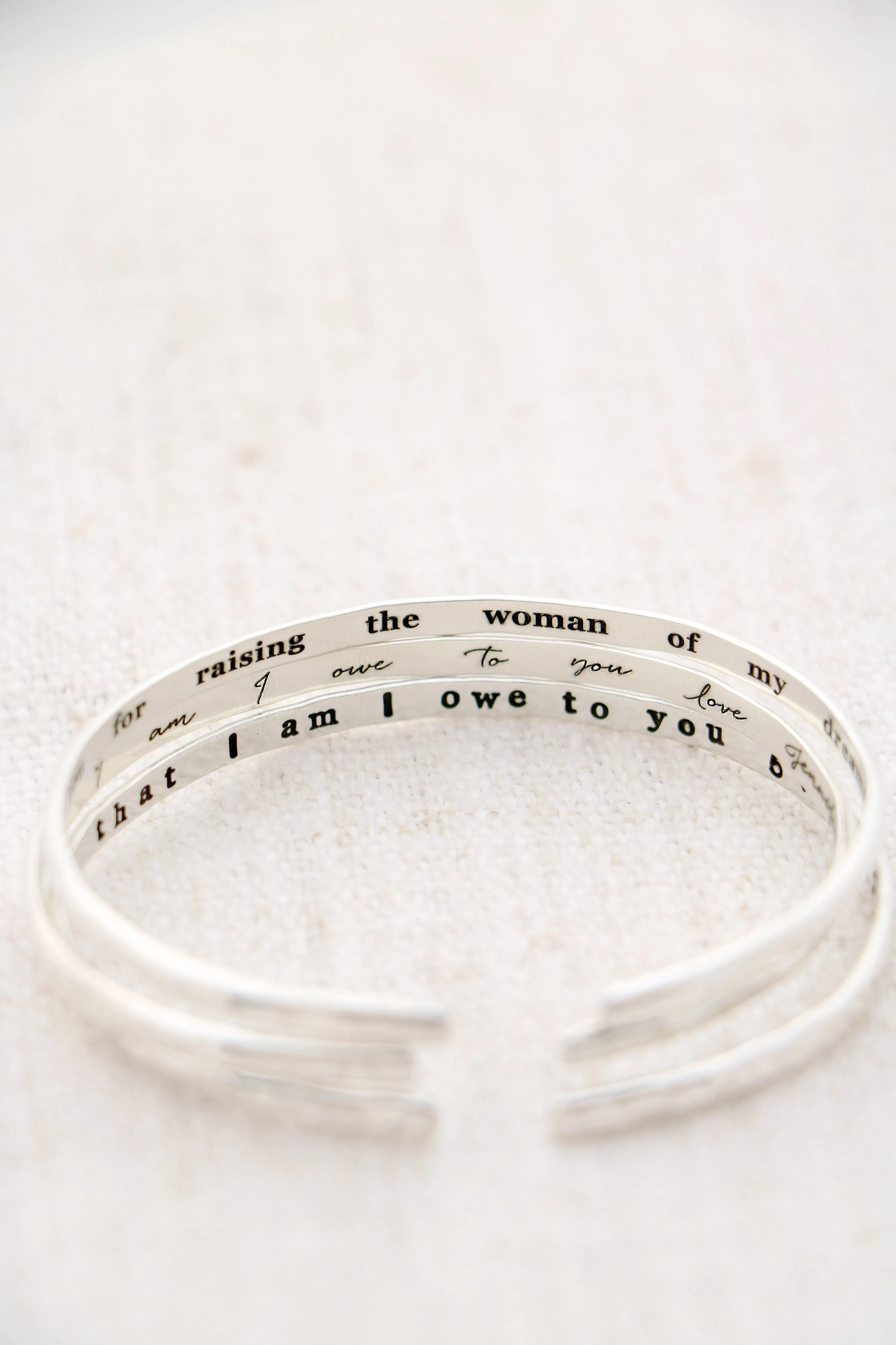 personalized textured cuff { sterling silver }